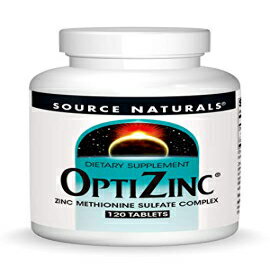 Source Naturals OptiZinc亜鉛メチオニン硫酸塩複合体＆栄養補助食品-120錠 Source Naturals OptiZinc Zinc Methionine Sulfate Complex & Dietary Supplement - 120 Tablets