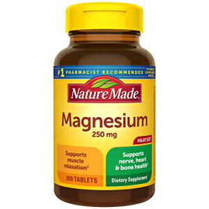 Nature Made Magnesium Oxide 250 mg, Dietary Supplement for Muscle Support, 200 Tablets, 200 Day Supply