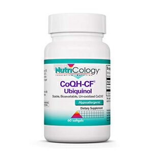 NutriCology CoQH-CF Ubiquinol - CoQ10 Antioxidant, Stable, Bioavailable - 60 Softgels