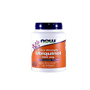 ユビキノール200mgエクストラストレングス60ソフトジェル（2パック） Now Foods Ubiquinol 200 mg Extra Strength 60 Softgels (Pack of 2)