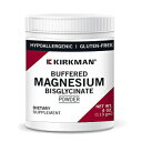 Kirkman Buffered Magnesium Bisglycinate Powder - Bio-Max Series || 113 gm/ 4 oz Powder || Free of Common allergens || Promotes Relaxation and restful Sleep || Gluten and Casein Free || Mineral