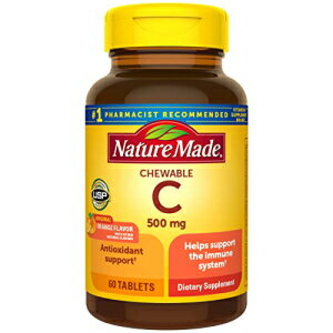 Nature Made Chewable Vitamin C 500 mg Tablets, 60 Count to Help Support the Immune System