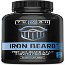 Zhou Nutrition Zhou Iron Beard | Growth Vitamin Supplement for Men | 30 Servings, 60 Capsules