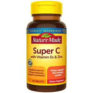 Nature Made Super C Immune Complex, 60 Tablets, Including Vitamin C, Vitamin A, Vitamin E, Vitamin D3, and Zinc Supplement, Excellent Source of Key Immune Support Nutrients