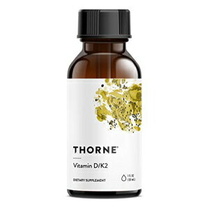 ThorneResearch-ビタミンD / K2液体（計量ディスペンサー）-健康な骨と筋肉をサポートするためのビタミンD3とK2の栄養補助食品-1液量オンス（30 mL） Thorne Research - Vitamin D/K2 Liquid (Metered Dispenser) - Dietary Supplement with Vitamins D3