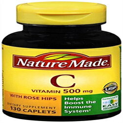 Nature Made Vitamin C 500mg with Rose Hips, 130 Tablets (Pack of 3)