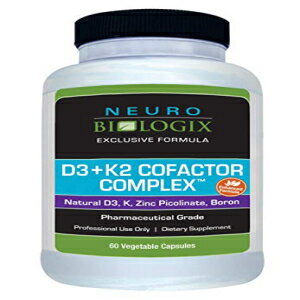 ビタミンD3 + K2補因子複合体（10,000 IU / 45 mcg）-Neurobioloxixによる60カプセル Neuro biologix Vitamin D3 + K2 Cofactor Complex (10,000 IUs / 45 mcg) - 60 Capsules by Neurobiologix