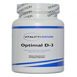 Vitality + Nature Optimal D-3、5000IU。免疫システム、健康な骨と関節、心臓、脳、筋肉の機能をサポートします。オスナ博士による非遺伝子組み換え作物の30カラットの野菜カプセルを飲み込みやすい Vitality + Nature Optimal D-3, 5000 IU. Support The Im