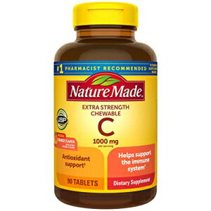 Nature Made Extra Strength Vitamin C Chewable 1000mg, for Immune Support, Antioxidant Support, Orange, 90 Count