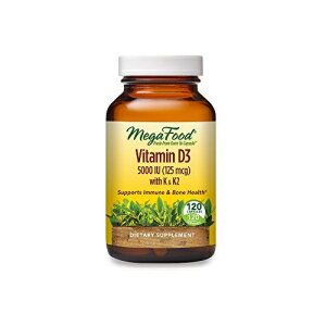 MegaFood, Vitamin D3 5000 IU, Immune and Bone Health Support, Dietary Supplement, 120 Tablets