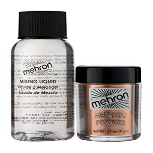 Mehron Makeup メタリック パウダー (0.17 オンス) 混合液 (1 オンス) 付き (銅) Mehron Makeup Metallic Powder (.17 oz) with Mixing Liquid (1 oz) (COPPER)
