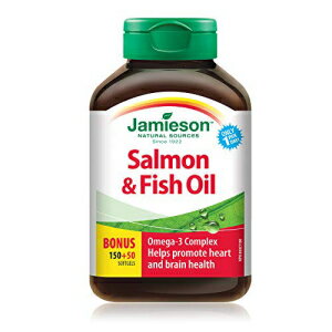 ジェイミーソンサーモン＆フィッシュオイルオメガ-3コンプレックス200カラットボトル1,000mg {カナダから輸入} Jamieson Salmon & Fish Oils Omega-3 Complex 200ct Bottle 1,000 mg {Imported from Canada}