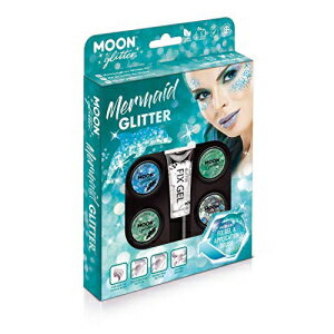 ムーングリッターのマーメイドグリッターキット-顔、体、爪、髪、唇用の100％コスメティックグリッター Mermaid Glitter Kit by Moon Glitter - 100% Cosmetic Glitter for Face, Body, Nails, Hair and Lips