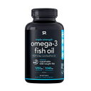 Sports Research Triple Strength Omega 3 Fish Oil - Burpless Fish Oil Supplement w/ EPA & DHA Fatty Acids from Wild Alaskan Pollock - Heart, Brain & Immune Support for Men & Women - 1250 mg Capsules