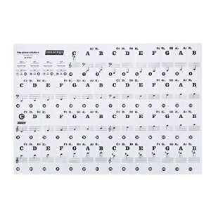 61/88キーピアノステッカー 透明で取り外し可能なキーボード二重層コーティング 子供と初心者向け(ブラック) 61/88 keys Piano Stickers, Transparent Removable Keyboard Double Layer Coating for Kids and Beginners(Black)