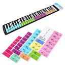 取り外し可能なピアノステッカー 電子キーボードノートキーステッカーラベル 49/61 / 76/88キーキーボード用 子供や初心者向けのピアノまたはキーボードの学習用 (マルチカラー) Removable Piano Stickers,Electronic Keyboard Note Keys Stickers Labels