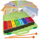`Co[ - ̕t]l[^[x - J[ObPVs[ 8 ؋ՃLbg - ̃J[h Chime Bar - Resonator Bells with Songs - Color Glockenspiel 8 Note Xylophone Kit - Song Cards