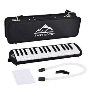 EastRock 32 キー Melodica 楽器キーボード ソプラノ ピアノスタイル マウスピースチューブセットとキャリングバッグ付き 子供 初心者 大人 ギフト ブラック EastRock 32 Keys Melodica Instrument Keyboard Soprano Piano style with Mouthpiece Tu