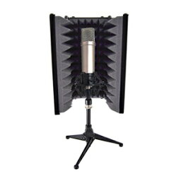 Pyle遮音録音ブースシールド-2 "厚さ折り畳み式スタジオマイクダンピングフィルターフォームキューブ、ウェッジパッド付きオーディオ音響ノイズアイソレータープラットフォームパッド、三脚ベーススタンド-PSMRS08 Pyle Sound Isolation Recording Booth Shield -
