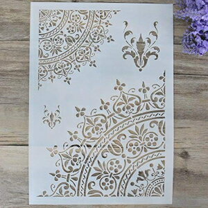 DIY 装飾曼荼羅ステンシル テンプレート 壁にペイント 家具工芸品 曼荼羅 (A4 サイズ) DIY Decorative Mandala Stencil Template for Painting on Walls Furniture Crafts, Mandala (A4 Size)