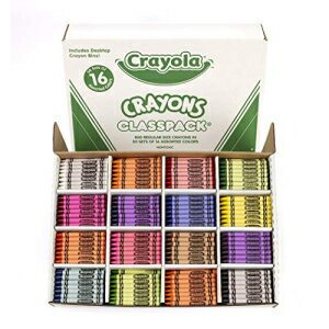 Crayola NXpbNlߍ킹AʏTCỸN 800 A16 ނ̐F (e 50 )AAAړIA[gc[ɍœK Crayola Classpack Assortment, 800 Regular Size Crayons, 16 Different Colors (50 Each), Great for Classro