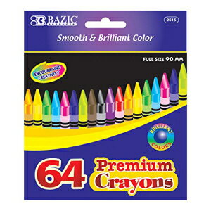 BAZIC 64 JEg v~AiJ[ NA24 P[X (2515-24) BAZIC 64 Count Premium Quality Color Crayon, Case of 24 (2515-24)