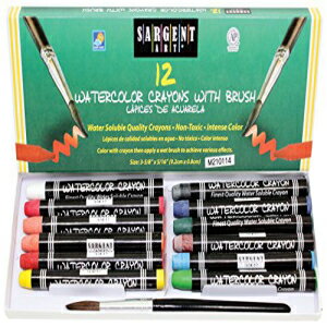 Sargent Art 22-1112 12 JEgʃN uVt Sargent Art 22-1112 12-Count Water Color-Crayons with Brush