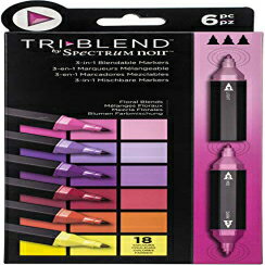 Crafter's Companion Spectrum Noir Triblend Alcohol3}[J[y-t[uh-6pbN Crafter's Companion Spectrum Noir Triblend Alcohol 3 Marker Pens-Floral Blends-Pack of 6