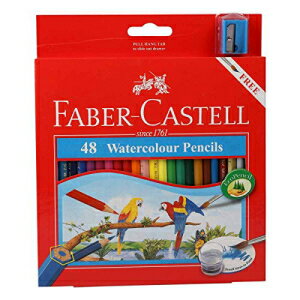 ファーバーカステル 水彩色鉛筆 削り器とブラシ付き 水彩色鉛筆48本セット Faber Castell WaterColor Pencils with Sharpener and Brush, 48 WaterColored Pencils set