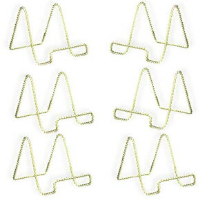 BANBERRY DESIGNS C[C[[ fBXvCX^h - cCXg^J^ - 4C` - 6pbNc BANBERRY DESIGNS Wire Easel Display Stand - Twisted Brass Metal - 4 Inch - Pack of 6c