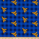 NCAA ウェストバージニア マウンテニアーズ バッファロー チェック柄コットン キルト生地バイ ザ ヤード NCAA West Virginia Mountaineers Buffalo Plaid Cotton Quilt Fabric By The Yard