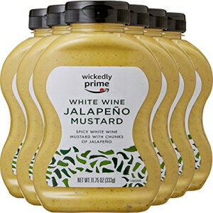 Wickedly プライムマスタード、白ワインハラペーニョ、11.75 オンス (6 個パック) Wickedly Prime Mustard, White Wine Jalapeno, 11.75 Ounce (Pack of 6)