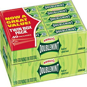 ガム リグレーズ ダブルミントガム 4/20 パックボックス 1 パックあたり 5 個、合計 400 個 Wrigley's Doublemint Gum 4/20 Pack Boxes 5 Pieces Per Pack Total 400 Pieces