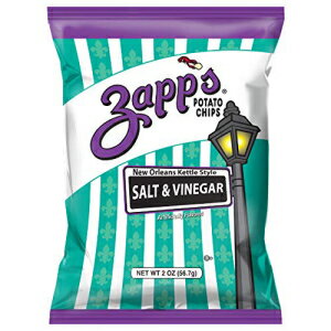 Zapp 039 s ニューオーリンズケトルスタイルポテトチップス 塩と酢 – 大胆な風味のカリカリチップス ランチや外出先でのおやつに最適 2オンス バッグ(25枚入) Zapp’s New Orleans Kettle-Style Potato Chips, Salt and Vinegar – Crunchy Chips with