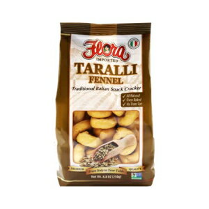 Taralli by Flora 8.5オンス - イタリアンスナッククラッカー - 天然オーブン焼き - セイボリースナック - コレステロールフリー - (フェンネル) Taralli by Flora 8.5oz - Italian Snacks Cracker - All Natural Oven Baked - Savory Snack