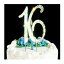 Scotamalone 16 Cake Topper | Premium Bling Rhinestone Diamond Gems | 50th Birthday or Anniversary Party Decoration Ideas | Quality Metal Alloy | Perfect Keepsake