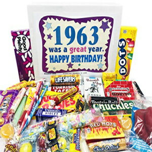 RETRO CANDY YUM ~ 1963 59th Birthday Gift Box Nostalgic Candy Assortment from Childhood for 59 Year Old Man or Woman Born 1963 Jr