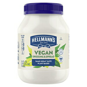 Hellmann's ビーガン ドレッシングとスプレッド、マヨネーズに代わるリッチでクリーミーな植物ベースの代替品 ビーガンと同じ素晴らしい味、植物ベース、卵不使用 24 オンス Hellmann's Vegan Dressing and Spread for a Rich, Creamy Plant-Based Altern