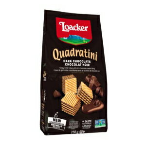 Loacker Quadratini、ダークチョコレートクリームフィリングのクリスピーウエハースキューブ、8.82オンス Loacker Quadratini, Crispy wafer cubes with dark chocolate cream filling, 8.82-Ounce
