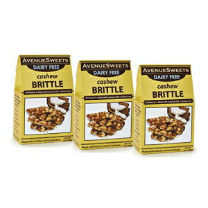 AvenueSweets - 手作りオールドファッション乳製品フリービーガンナッツブリトル - 7 オンス x 3 箱 - カシューナッツ AvenueSweets - Handcrafted Old Fashioned Dairy Free Vegan Nut Brittle - 3 x 7 oz Boxes - Cashew