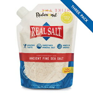 レドモンドリアルソルト - 古代上質海塩 未精製ミネラル塩 16オンスポーチ（3パック） Redmond Real Salt - Ancient Fine Sea Salt, Unrefined Mineral Salt, 16 Ounce Pouch (3 Pack)