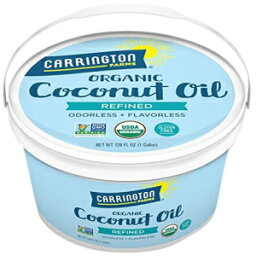 Carrington Farmsオーガニック精製ココナッツオイル、グルテンフリー、非GMO検証済み、1ガロン Carrington Farms Organic Refined Coconut Oil, Gluten Free, Non-GMO Verified, 1 Gallon