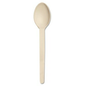 Baumgartens コーンスターチスプーン 生分解性 100/BX ホワイト Baumgartens Corn Starch Spoons, Biodegradable, 100/BX, White