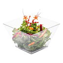 Restaurantware 16 Ounce Plastic Salad Bowls, 100 Square Disposable Entree Bowls - Disposable, Recyclable, Clear Plastic Plastic Square Bowls, Large, For Appetizers Or Desserts - Restaurantware