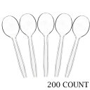 Plasticproクリアプラスチックスープスプーン使い捨てカトラリー用品200カウント Plasticpro Clear Plastic Soup Spoons Disposable Cutlery Utensils 200 Count
