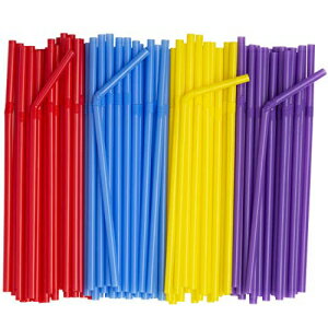 500本 柔軟な使い捨てプラスチック製ストロー - 高さ7.75インチ - アソートカラー Comfy Package 500 Count Flexible Disposable Plastic Drinking Straws - 7.75 High - Assorted Colors