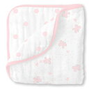 SwaddleDesigns 4層コットンムスリンラックスブランケット、抱きしめると夢、パステルピンクの蝶とドット SwaddleDesigns 4-Layer Cotton Muslin Luxe Blanket, Cuddle and Dream, Pastel Pink Butterflies and Dots