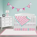 Pam Grace Creations Simply Four Piece Crib Bedding Set, Pink Pam Grace Creations Simply Four Piece Crib Bedding Set, Pink