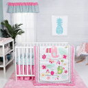 トレンドラボトロピカルツイート3ピースベビーベッド寝具セット、ピンク Trend Lab Tropical Tweets 3 Piece Crib Bedding Set, Pink
