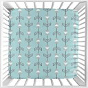 Sweet Jojo Designs Turquoise Blue and Grey Arrow Baby Boy or Girl Unisex Fitted Mini Portable Crib Sheet for Earth and Sky Collection-for Mini Crib or Pack and Play ONLY Sweet Jojo Designs Turquoise Blue and Grey Arrow